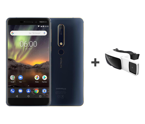 Nokia 6.1 Dual SIM granatowo-złoty + VR - 443683 - zdjęcie